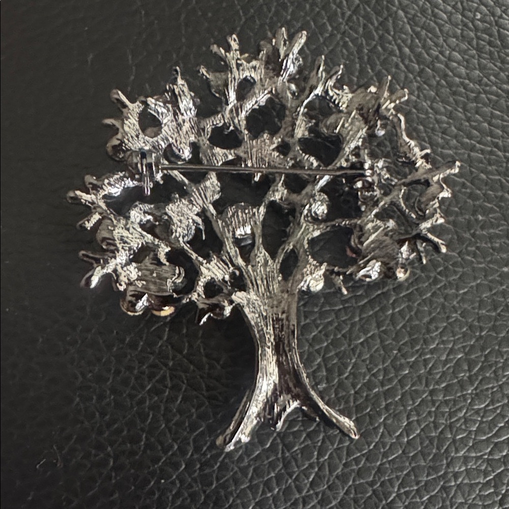 Colourful Rhinestone Tree Brooch - Picture 2 of 2